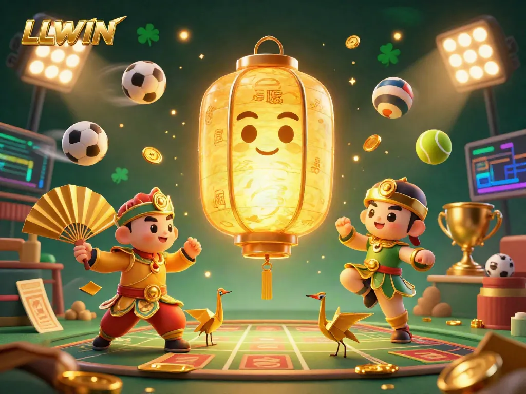 Experience excitement with LLWIN's vibrant night market casino, featuring iconic characters and thrilling game elements.