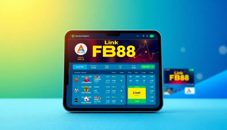 Access the exciting betting experience with Link FB88 through a modern platform interface showcasing live odds.