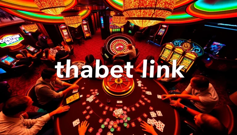 Experience the thrill of gaming with the thabet link prominently featured amid lively casino activities.