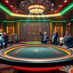 S8 players engaging in an exciting poker game at a luxurious casino table.