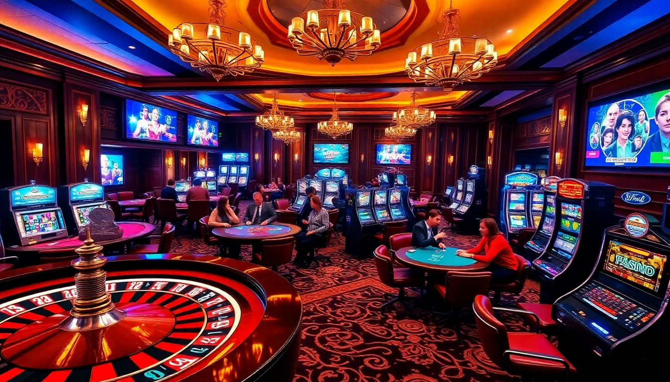 Gambling enthusiasts playing poker and enjoying the ambiance at https://79kking.blog/ casino.