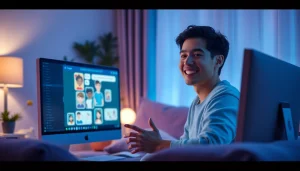 Engaging ai sex chat experience with animated AI character in a cozy digital setting.