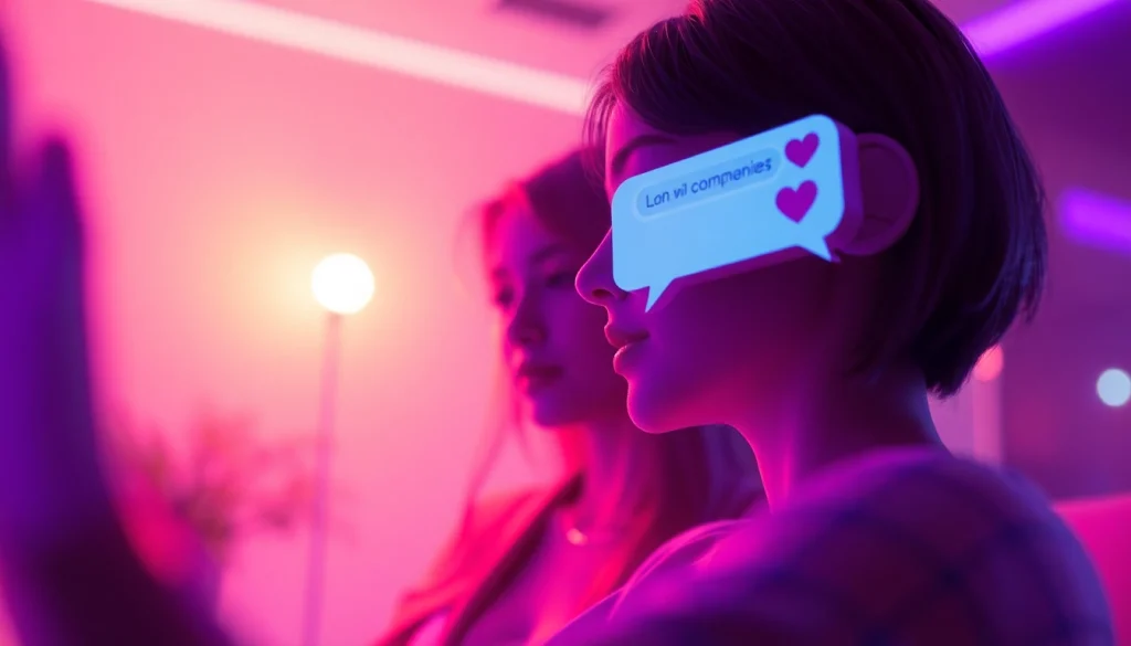 Engaging ai sex chat with digital characters in a warm, inviting environment.