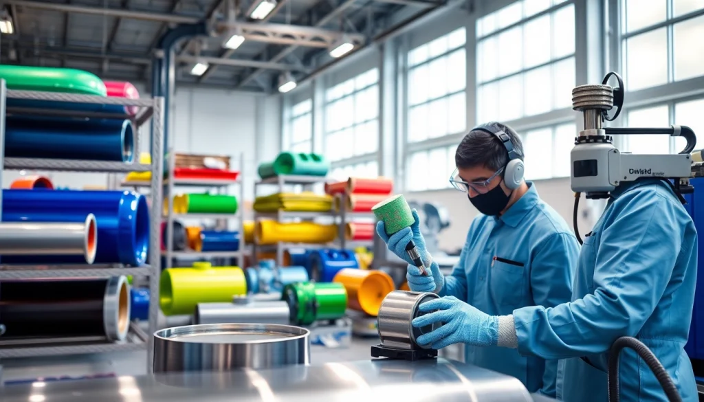 Powder coating Malaysia: A technician showcasing advanced powder coating techniques in a professional facility.
