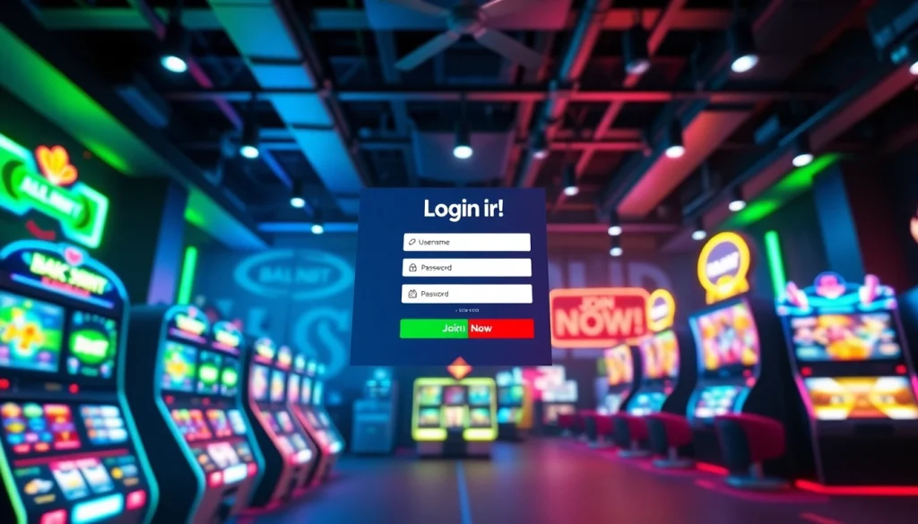 Login page for doaslot online gaming platform featuring vibrant graphics and user-friendly interface.