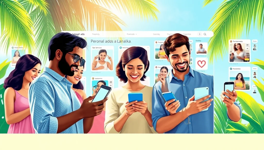 Lanka Add showcasing vibrant online ads in a digital platform, highlighting personal and spa services.