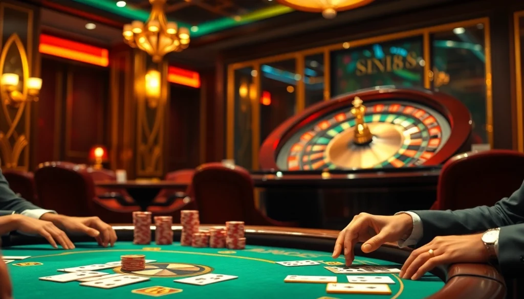 Experience the thrill of Hi88 VIP gambling at an upscale casino table surrounded by excitement.