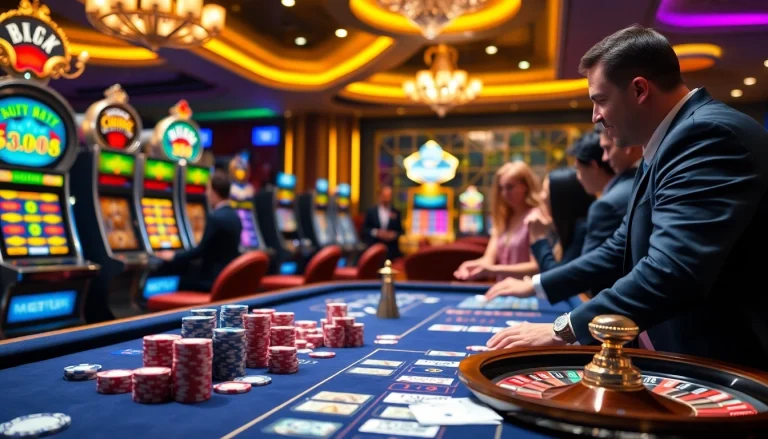 Experience the thrill of mk8th.net with a vibrant casino table filled with excited players and dynamic betting.