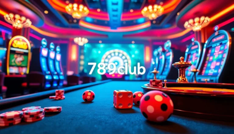 Excited players enjoying the 789club casino experience with vibrant tables and games.