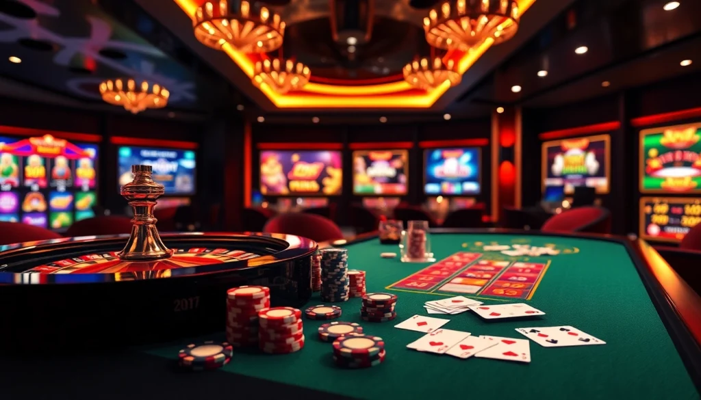 Experience the excitement at Trang chủ alo789 with luxurious casino tables and vibrant games.