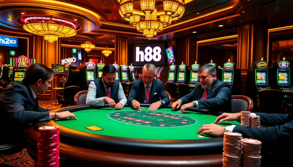 Players engaging in a high-stakes game at HZ 88, showcasing expert strategy in poker.