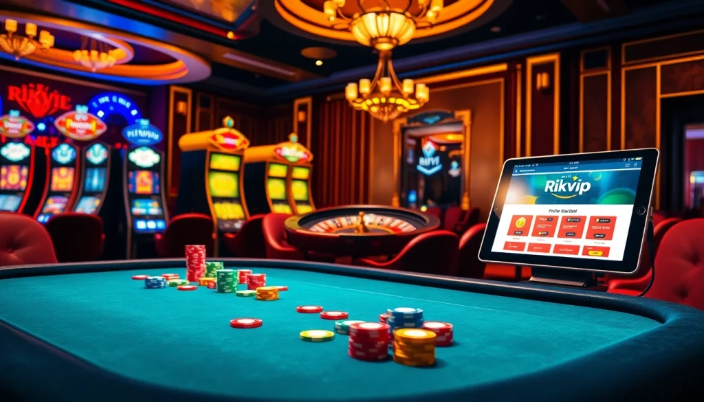 Experience excitement at https://rikvip1.store/tac-gia-rikvip/ with vibrant casino tables and slot machines.