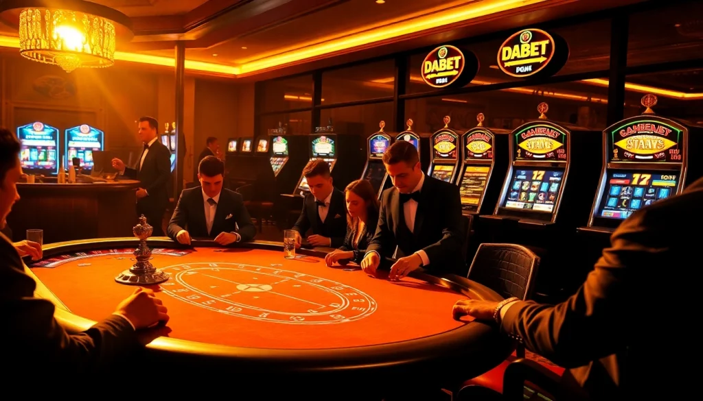 Engage in thrilling gameplay at https://dabet.homes, featuring luxury casino tables and poker chips.