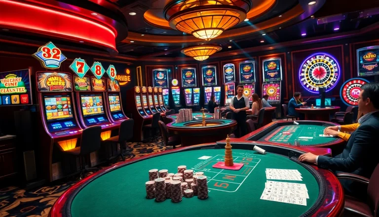 Players enjoy thrilling poker and slot games at RR88's luxurious casino setting.