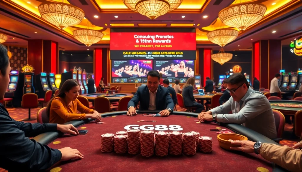 Experience the excitement of GG88 at a luxurious poker table with high-stakes gameplay.