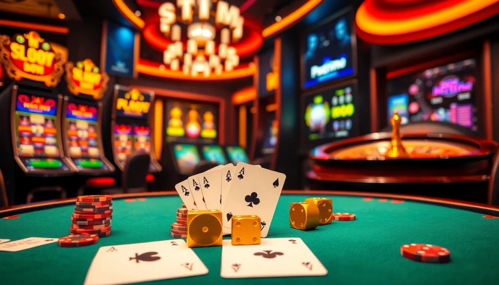 Experience the excitement of gambling at https://888now.ru.com/ with a luxurious casino scene featuring elegant poker tables and vibrant slot machines.