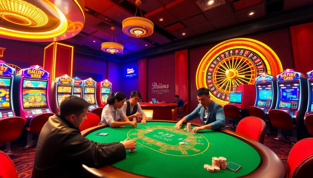 Experience thrilling gameplay at trang chủ 32Win with vibrant casino tables and exciting slot machines.