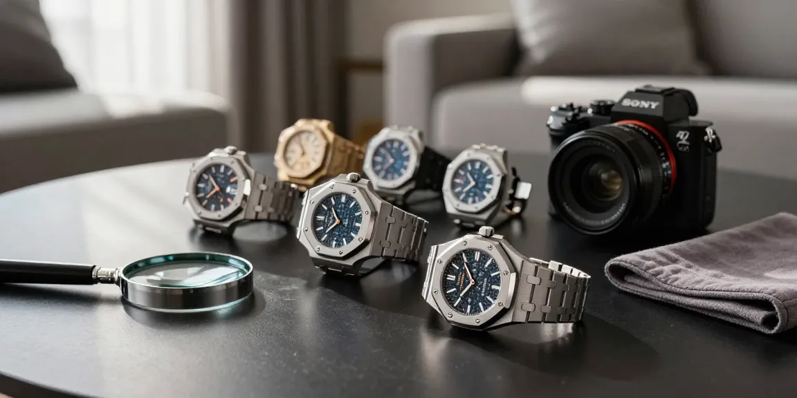 Explore a collection of exquisite clone watches showcasing intricate details and luxury finishes in a sophisticated setting.