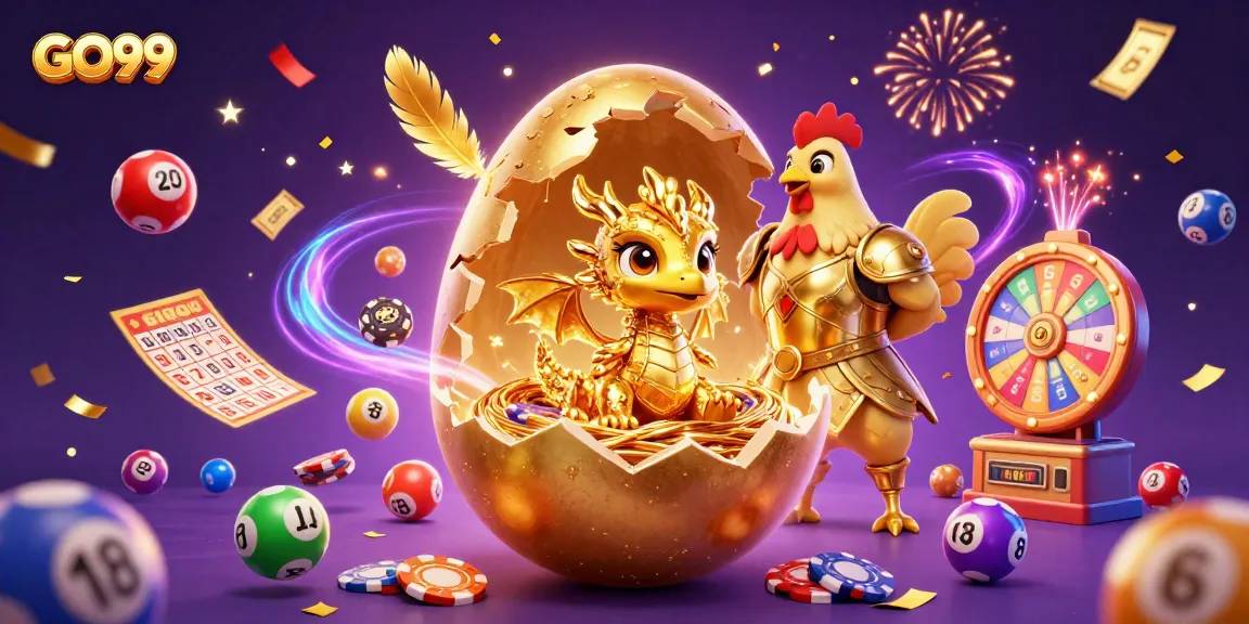 Experience excitement with GO99, where a golden baby dragon and dynamic casino elements meet!